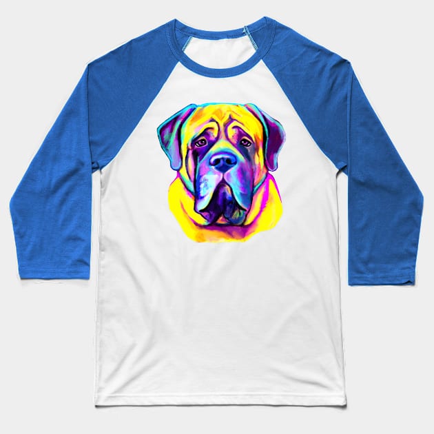 English Mastiff in Colors Baseball T-Shirt by PenguinCornerStore